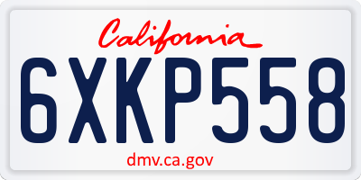 CA license plate 6XKP558
