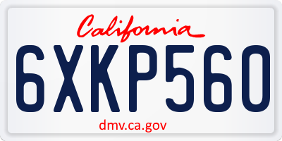 CA license plate 6XKP560