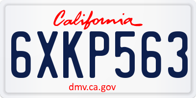 CA license plate 6XKP563