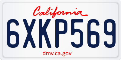 CA license plate 6XKP569