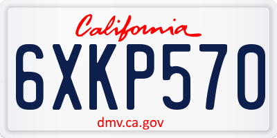 CA license plate 6XKP570