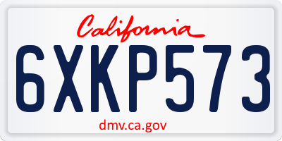 CA license plate 6XKP573