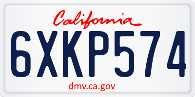 CA license plate 6XKP574