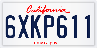 CA license plate 6XKP611