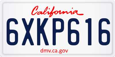 CA license plate 6XKP616