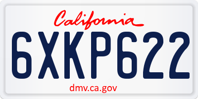 CA license plate 6XKP622
