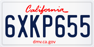 CA license plate 6XKP655