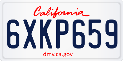 CA license plate 6XKP659