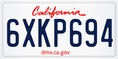CA license plate 6XKP694