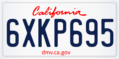CA license plate 6XKP695