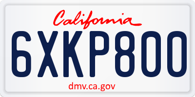 CA license plate 6XKP800