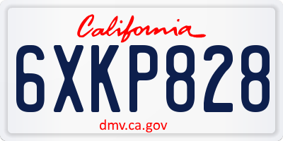 CA license plate 6XKP828