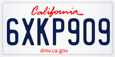 CA license plate 6XKP909