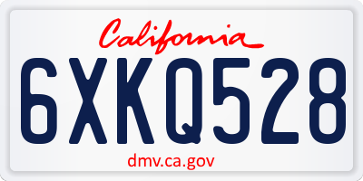 CA license plate 6XKQ528