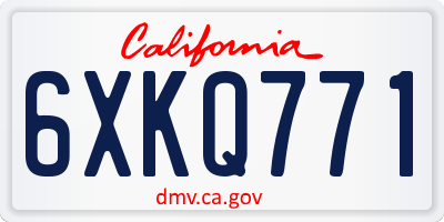 CA license plate 6XKQ771