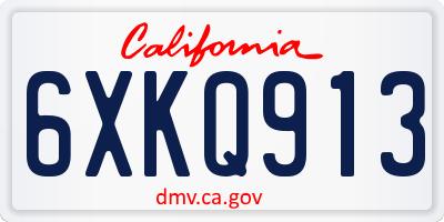 CA license plate 6XKQ913