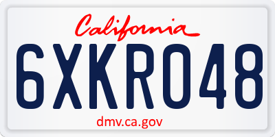 CA license plate 6XKR048