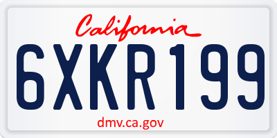 CA license plate 6XKR199