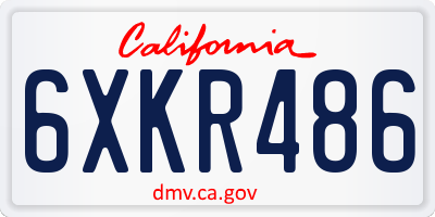 CA license plate 6XKR486