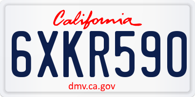 CA license plate 6XKR590