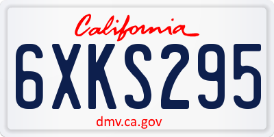 CA license plate 6XKS295