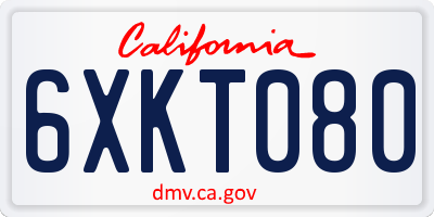 CA license plate 6XKT080