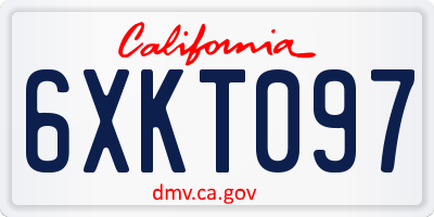 CA license plate 6XKT097