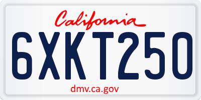CA license plate 6XKT250