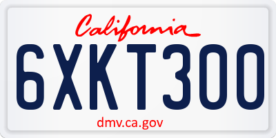 CA license plate 6XKT300