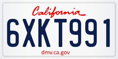 CA license plate 6XKT991