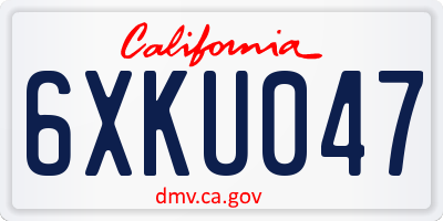 CA license plate 6XKU047