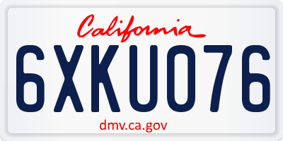 CA license plate 6XKU076