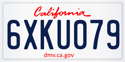 CA license plate 6XKU079