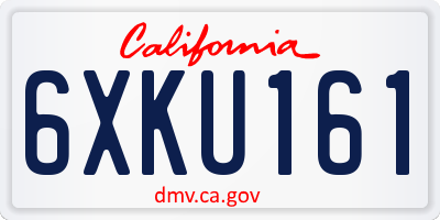 CA license plate 6XKU161