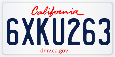 CA license plate 6XKU263