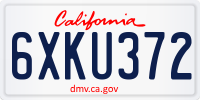 CA license plate 6XKU372