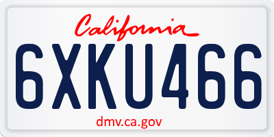 CA license plate 6XKU466
