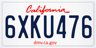 CA license plate 6XKU476