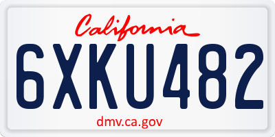 CA license plate 6XKU482