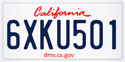 CA license plate 6XKU501