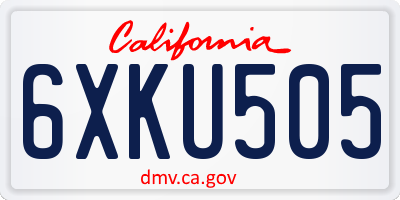 CA license plate 6XKU505