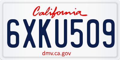 CA license plate 6XKU509