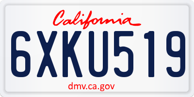 CA license plate 6XKU519