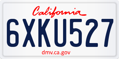 CA license plate 6XKU527
