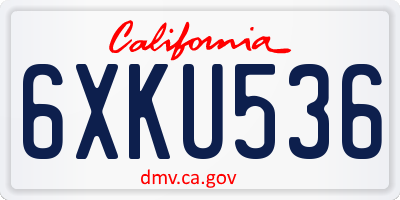 CA license plate 6XKU536