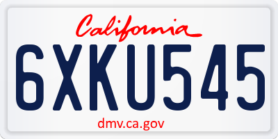 CA license plate 6XKU545
