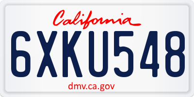 CA license plate 6XKU548