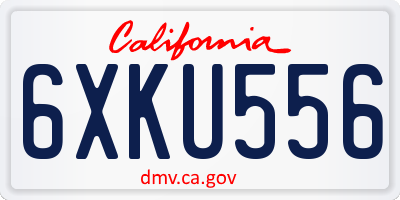 CA license plate 6XKU556