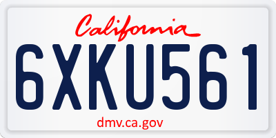 CA license plate 6XKU561