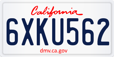 CA license plate 6XKU562